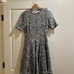 Rebecca Taylor Black and White Tweed Dress